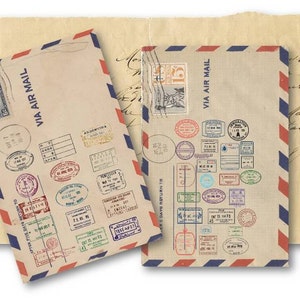 DIGITAL Air Mail Postal Stamps Digital Collage Sheet Download -471 ...