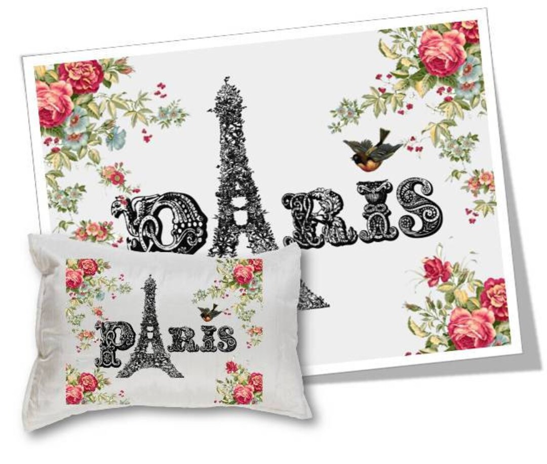 Paris Eiffel Tower Image Transfer: Digital Collage Sheet (digital ...