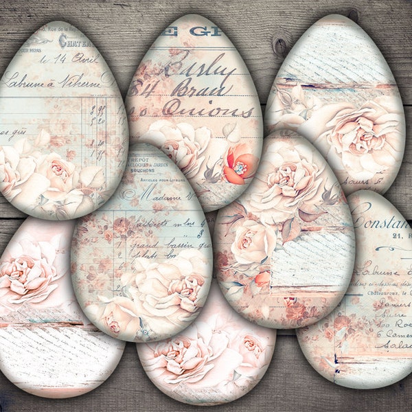 DIGITAL Vintage Easter Eggs Digital Ephemera Collage Sheet Download