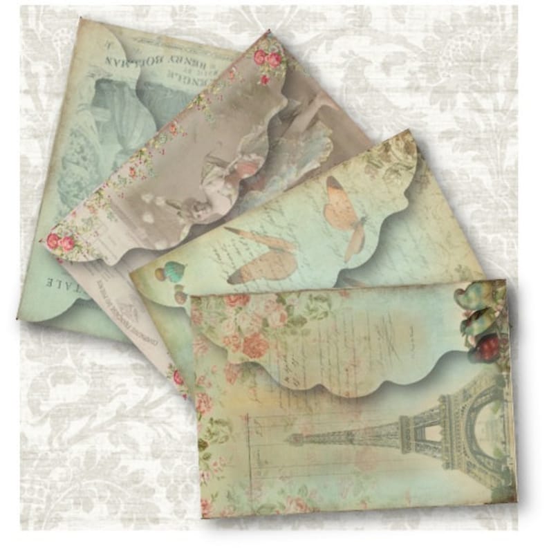 Digital Paper 705 Antique Envelopes Digital Collage Sheet Download Instant Download Printables