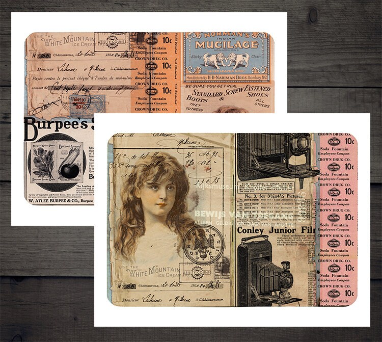 DIGITAL Printable Junk Journal Pages - Vintage Grunge Ephemera ...