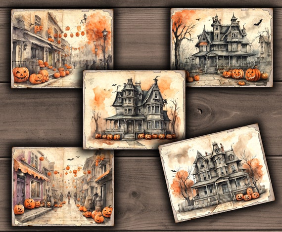 ジャンクジャーナル　ハロウィン　ホラー ハロウィンジャンクジャーナルキット：不気味なお化け屋敷ペーパー