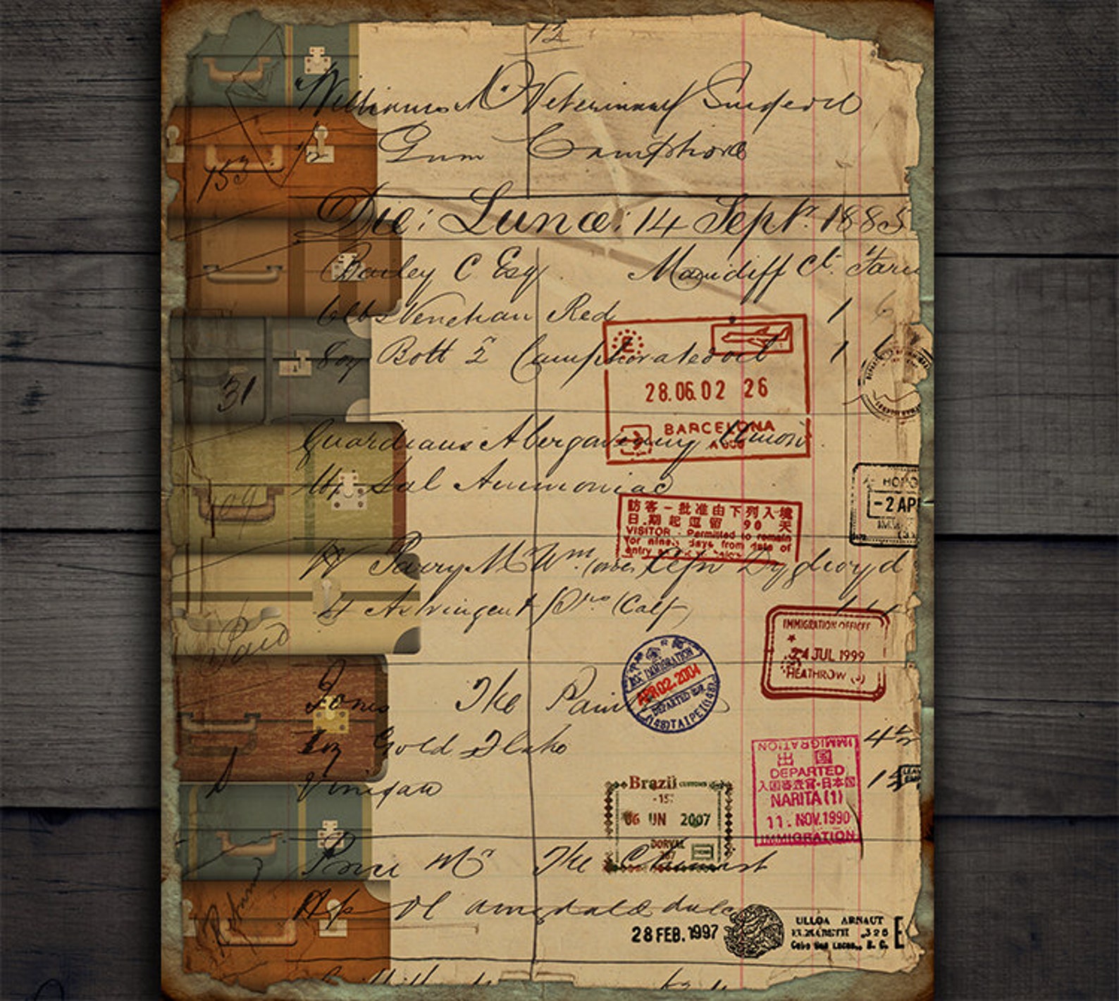 DIGITAL Vintage Travel Ephemera - Digital Collage Sheet Download ...