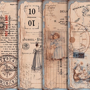 DIGITAL Vintage Grunge Ephemera - Junk Journal Digital Collage Sheet Download - VBM1658