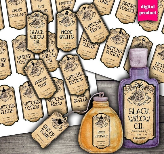 EDITABLE Apothecary Labels for Halloween Bottles