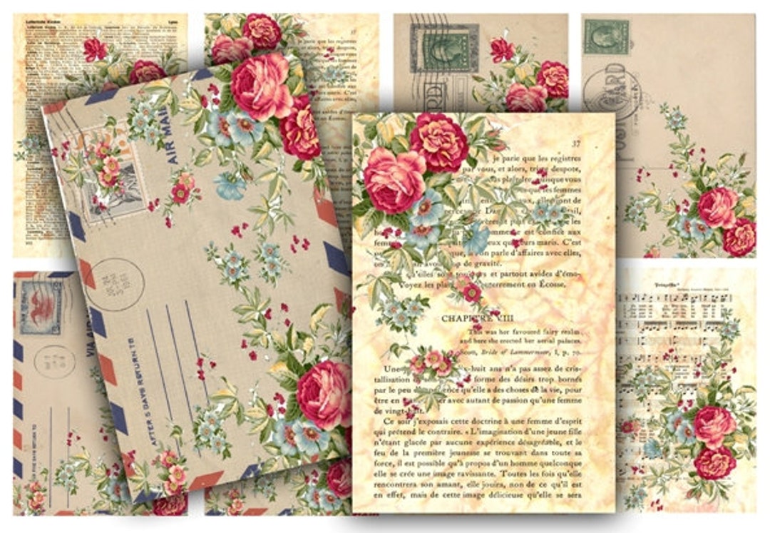 DIGITAL Digital Images - Digital Collage Sheet Download - Roses ...