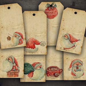 DIGITALE druckbare Vintage Weihnachtsgeschenkanhänger - Digitale Vintage Weihnachtskarten - VBM2258