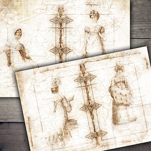 Victorian Ladies Digital Collage Sheet: Junk Journal Printable (Digital Download)