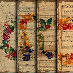 DIGITAL Vintage Christmas Digital Papers - Printable Junk Journal Ephemera - VBM1976