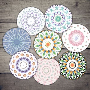 Mandala Circles: Printable Digital Collage Sheet (2.5 inch)