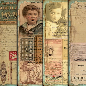 DIGITAL Vintage Grunge Ephemera - Digital Collage Sheet Download - VBM1683