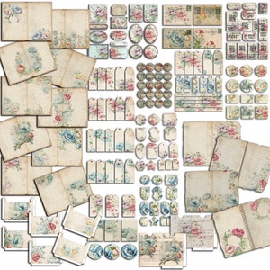 Téléchargement de kit de journal floral indésirable, kit de journal numérique indésirable, kit imprimable de journal indésirable botanique - VBM2909