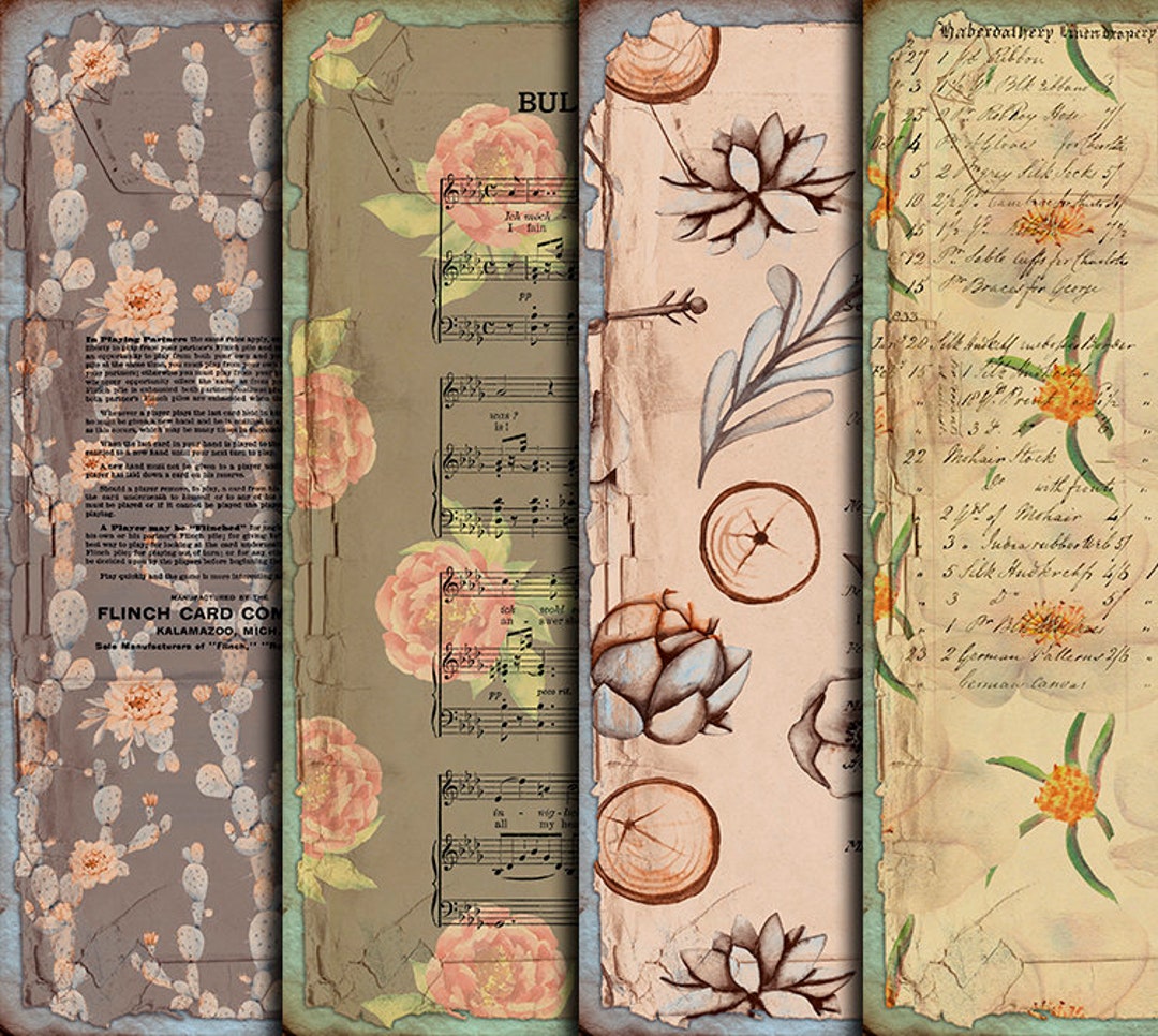 DIGITAL Vintage Floral Ephemera - Digital Collage Sheet Download - Etsy