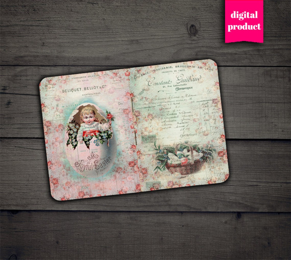DIGITAL Easter Junk Journal Pages - Printable Easter Paper Download ...