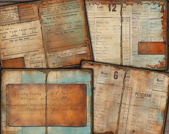 Kit Grunge Rusty Junk Journal: vintage ephemera (digitale download)