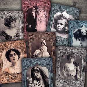 DIGITAL Victorian Ladies Old Fotos - Digital Collage Sheet Descargar