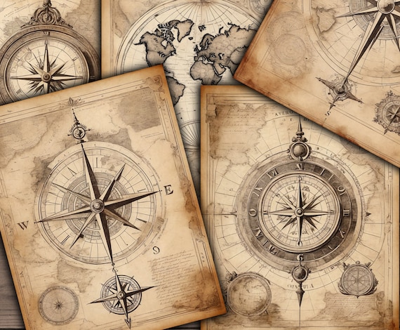 Grunge World Maps: Vintage Travel Junk Journal Kit (Digital Download) - VBM28