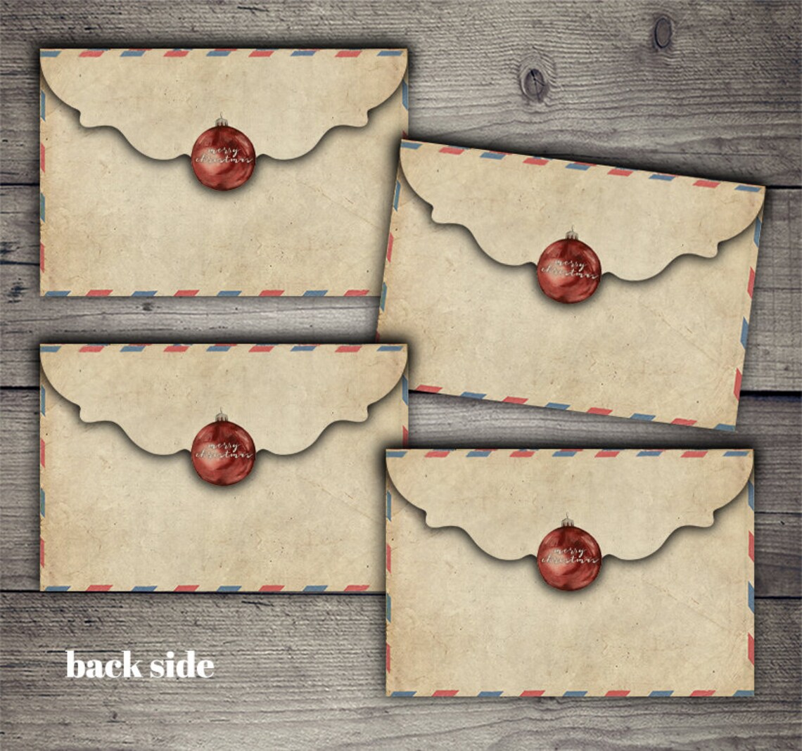 DIGITAL Vintage Christmas Airmail Envelopes Printable - Etsy
