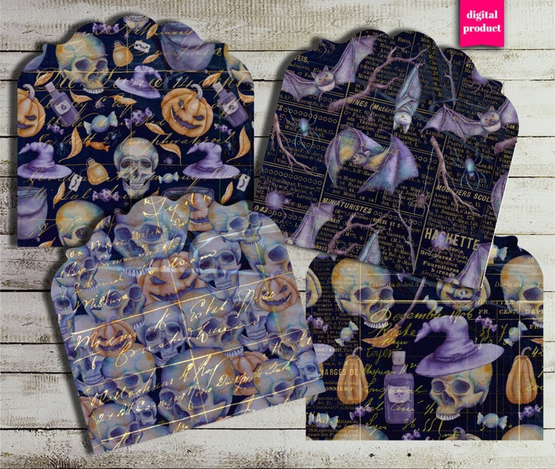 DIGITAL Halloween Printable Envelopes - Halloween Graphics Download ...