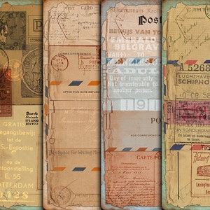 DIGITAL Vintage Grunge Postal Ephemera - Digital Collage Sheet Download - VBM1806