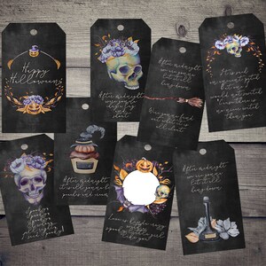 DIGITAL Printable Halloween Tags - Digital Collage Sheet Download - VBM1415