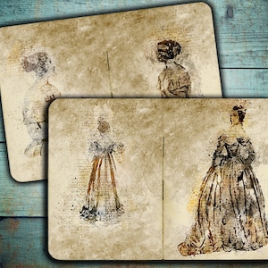 DIGITAL Vintage Junk Journal Victoran Fashion - Digital Collage Sheet Download