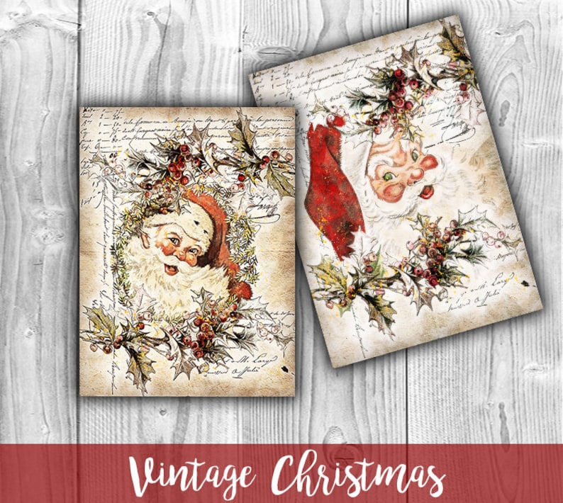 Download Digital Vintage Christmas Digital Collage Sheet Download Etsy