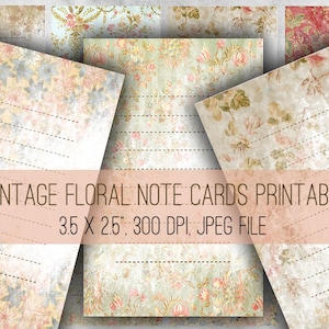 Shabby Chic Floral Journaling Tags: Digital Collage Sheet (Digital Download)