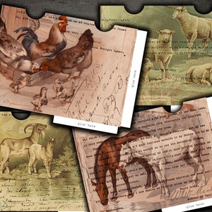 DIGITAL Vintage Farm Envelopes  - Digital collage sheet download