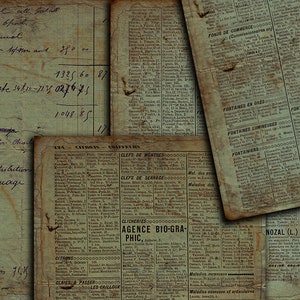DIGITAL Vintage Grunge French Junk Journal Ephemera - Digital Collage ...