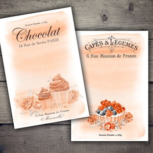 DIGITAL Vintage French Bakery - Cupcakes and Desserts Digital Collage Sheet Printables