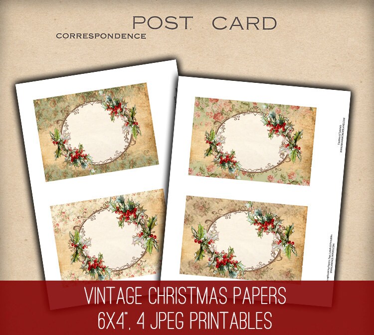 DIGITAL Vintage Christmas Digital Collage Sheet Download - Etsy