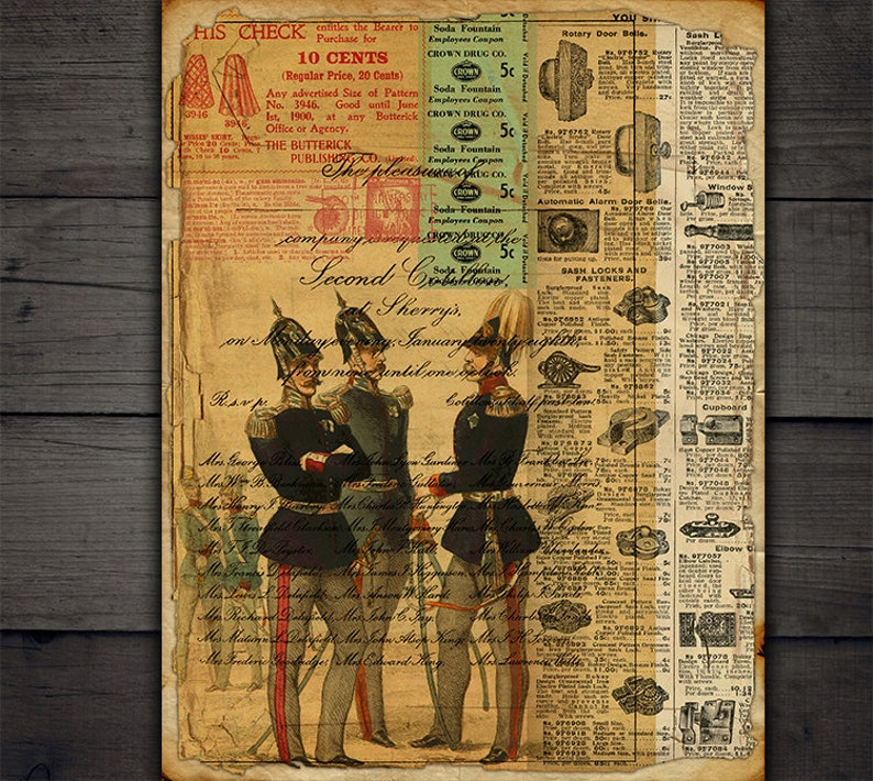 DIGITAL Vintage Newspapers Junk Journal Digital Collage Sheet Download VBM1872