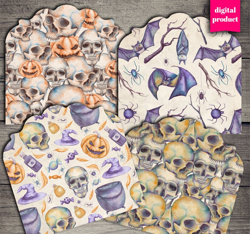 DIGITAL Halloween Printable Envelopes Halloween Graphics - Etsy