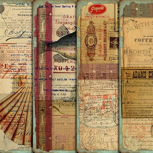 Digital Vintage Grunge Sea Ephemera - Download foglio collage digitale - VBM 1816