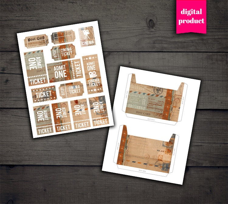 DIGITAL Vintage Postal Junk Journal Kit Download - Printable Grunge ...