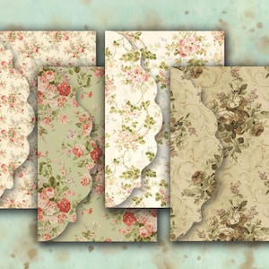DIGITAL Floral Envelopes Digital Collage Sheet Download -545- Digital Paper - Instant Download Printables