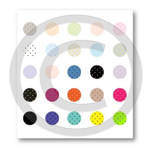 DIGITAL Polka Dot 1 inch Circle for Jewelry Pendants Digital Collage Sheet Download 418 Instant Download Printables image 4