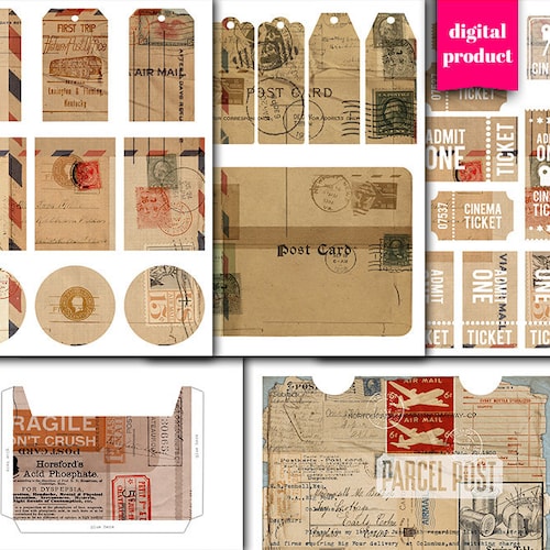 DIGITAL Vintage Christmas Airmail Envelopes Printable - Etsy