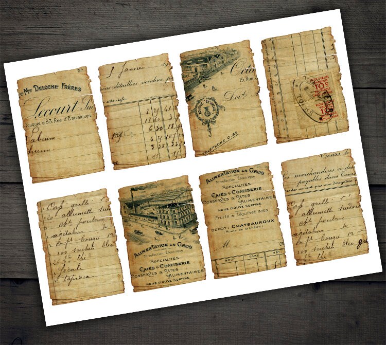 DIGITAL Vintage Grunge Ephemera Digital Collage Sheet Download - Etsy