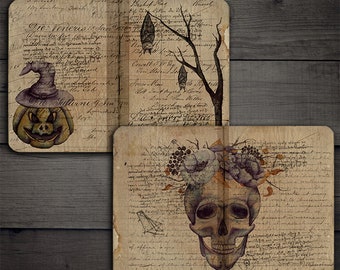 DIGITAL Grunge Halloween Junk Journal Printable Pages - Halloween Digital Papers - VBM2134