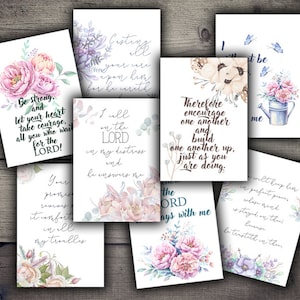 DIGITALE Bijbel Verzen Schriftkaarten Afdrukbaar - Digitale Collage Sheet - Digitaal papier downloaden