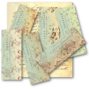 DIGITAL Carte Postale Bookmarks Digital Collage Sheet Download - 366  - Digital Paper - Instant Download Printables