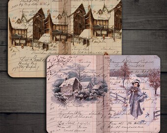 DIGITAL Winter Wonderland Junk Journal Printable Pages - Winter Digital Papers - VBM2181