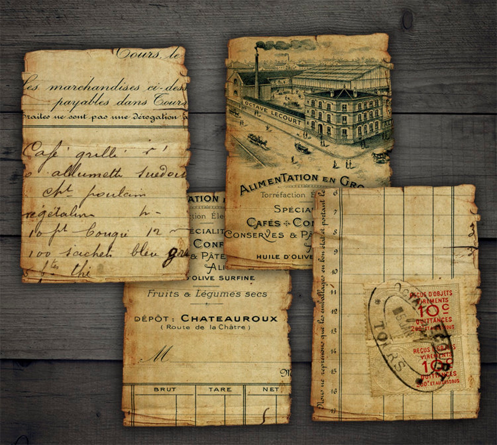 DIGITAL Vintage Grunge Ephemera Digital Collage Sheet Download - Etsy