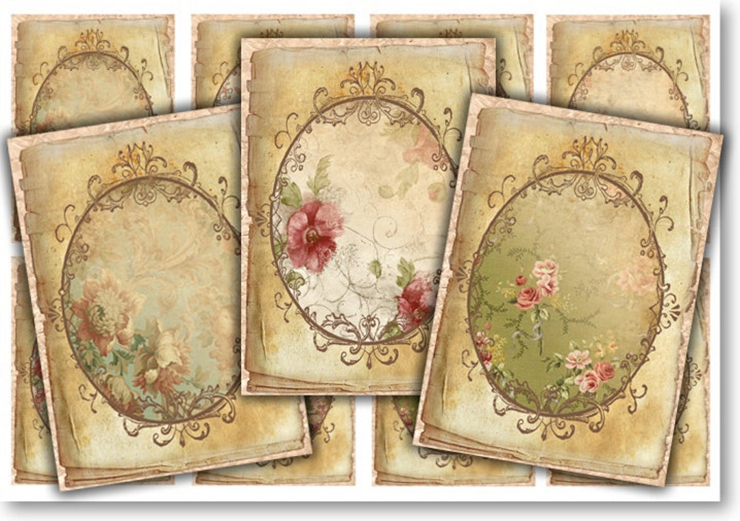 Vintage Floral Tags: Digital Collage Sheet (digital Download) - Etsy