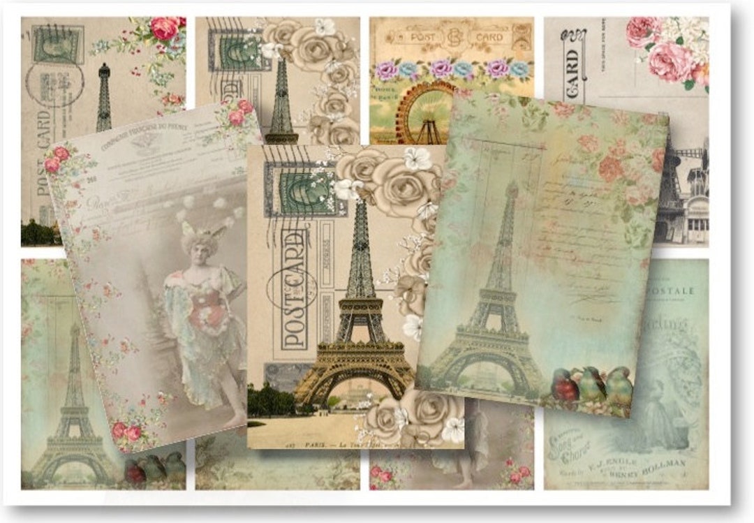 DIGITAL Vintage Paris Tags Digital Collage Sheet Download - 698 ...