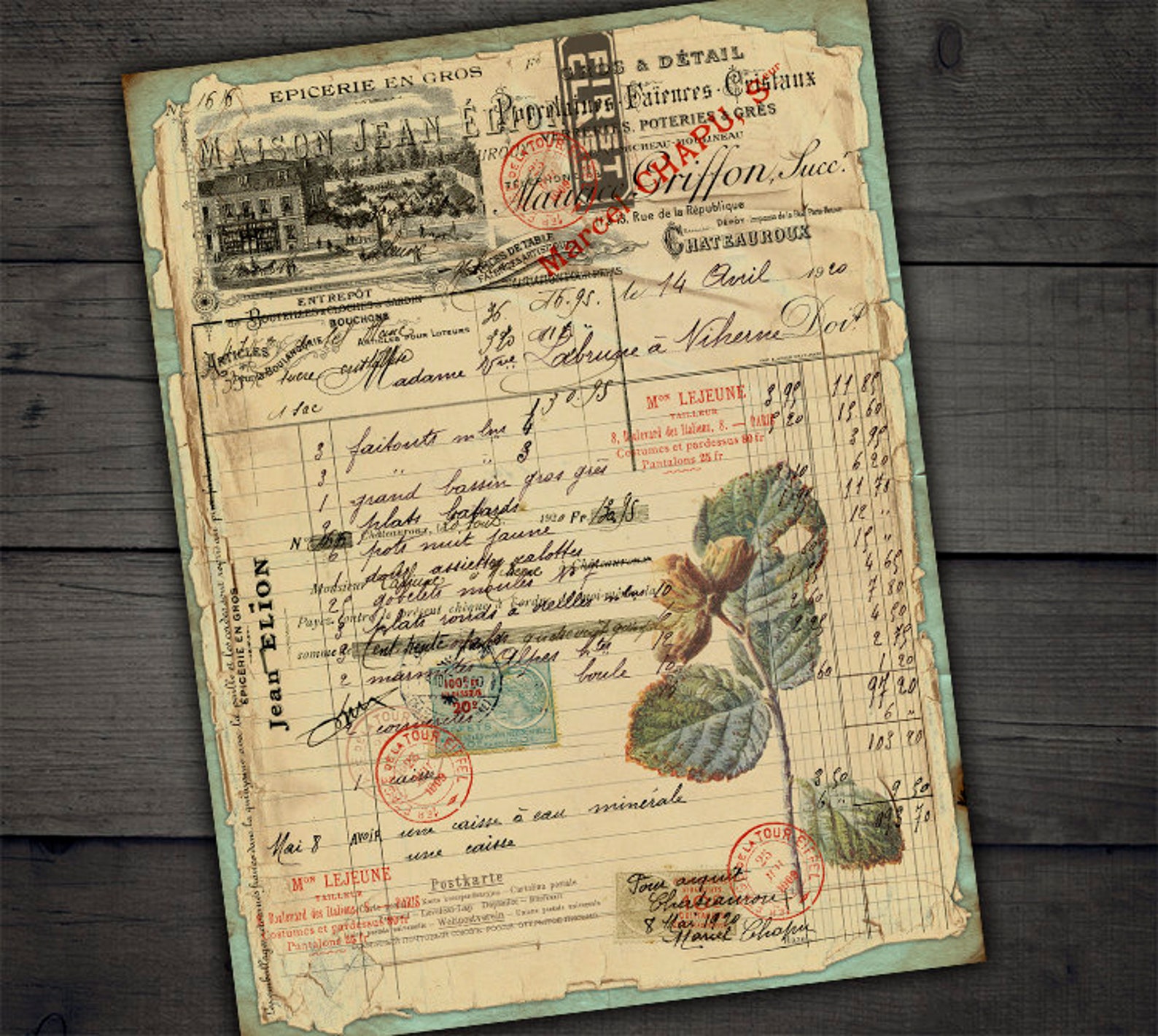 DIGITAL Vintage Grunge Ephemera - Digital Collage Sheet Download - Etsy