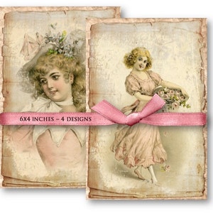 DIGITAL Antique Backgrounds Digital Collage Sheet Download 857 Instant Download Printables image 3