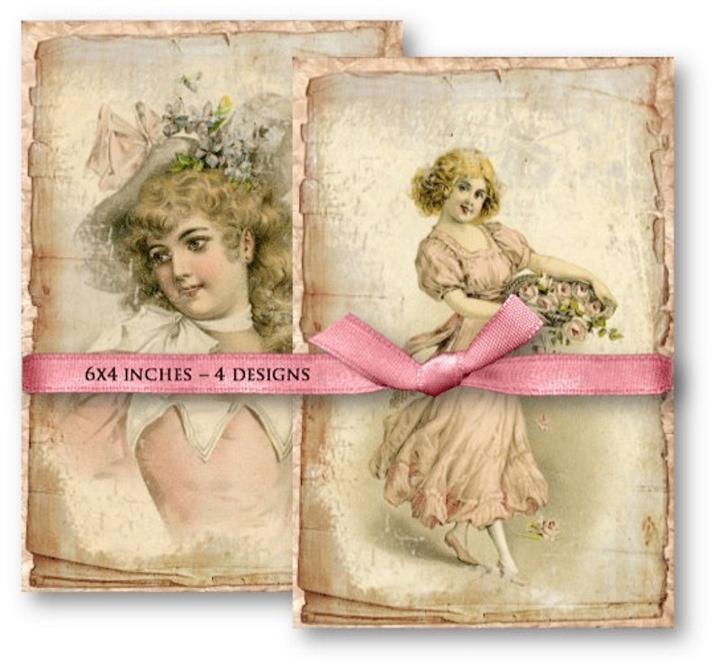 DIGITAL Antique Backgrounds Digital Collage Sheet Download 857 Instant Download Printables image 3